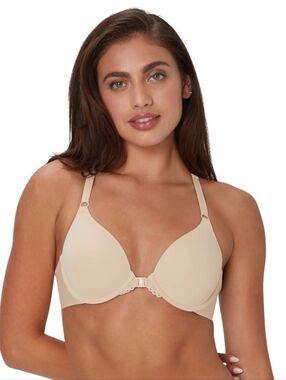 Maidenform 38D Craveable Intimates Nude Front Closure Racerback Bra New